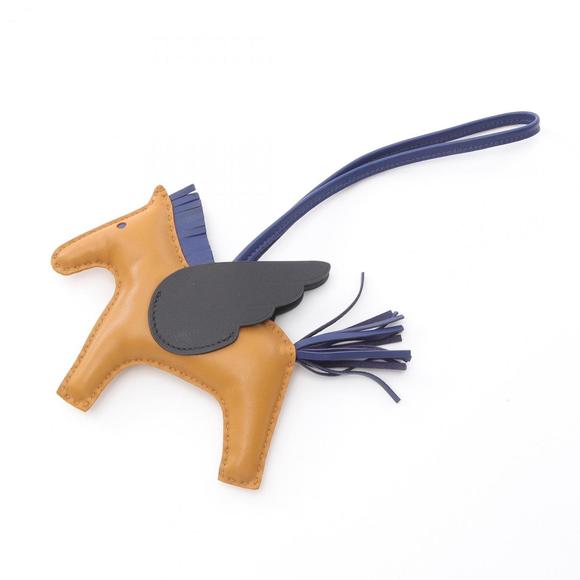 Hermes Hermès Rodeo Pegasus MM Sesame Black Blue Sapphire Charm Accessory, Sw... - Picture 1 of 5